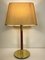 Metalarte Leather and Brass Table Lamp from Hansen, 1970s 3