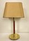 Metalarte Leather and Brass Table Lamp from Hansen, 1970s 4