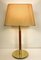 Metalarte Leather and Brass Table Lamp from Hansen, 1970s 2