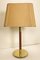Metalarte Leather and Brass Table Lamp from Hansen, 1970s, Image 1
