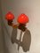 Lámpara de pared sueca de pino de vidrio naranja, años 60, Imagen 3