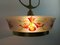 Adjustable Chandelier with Hand Painted Glass Shade from Vienna, 1920s, Image 3