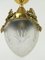 Vintage French Ceiling Lamp with a Sanded Glass Shade, 1910s, Image 3
