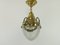 Vintage French Ceiling Lamp with a Sanded Glass Shade, 1910s, Image 2