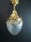 Vintage French Ceiling Lamp with a Sanded Glass Shade, 1910s, Image 5
