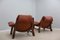 Brutalist Leather Armchairs, 1970s, Set of 2 12