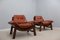 Brutalist Leather Armchairs, 1970s, Set of 2 1