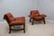 Brutalist Leather Armchairs, 1970s, Set of 2 4