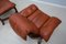 Brutalist Leather Armchairs, 1970s, Set of 2 2