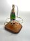 Flaschenregal aus Holz & Messing, Frankreich, 1930er 2