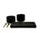 Italian Salt and Pepper Set with Tray in Black Marble, 1960s, Image 4