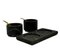 Italian Salt and Pepper Set with Tray in Black Marble, 1960s, Image 2