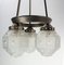 Art Deco French Chandelier in Chrome and Frozen Glass, 1930s 6