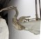 Lámpara de araña francesa Art Déco de vidrio y cromo con garzas, años 30, Imagen 5