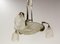 Art Deco French Chandelier in Glass & Chrome with Herons, 1930s, Image 4