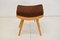 Mid-Century Wood & Fabric Stool, 1985 2