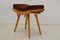 Mid-Century Wood & Fabric Stool, 1985 4