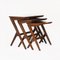 Tables Gigognes Vintage en Noyer par Bengt Ruda pour Nordiska Kompaniet, 1950s, Set de 3 1