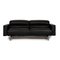 Three-Seater Matteo Sofa in Black Leather from Strässle 1