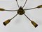Lampadario Sputnik Mid-Century a sei braccia in ottone, anni '60, Immagine 4