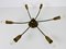 Mid-Century Six-Arm Sputnik Chandelier in Brass, 1960s 2