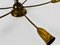 Lampadario Sputnik Mid-Century a sei braccia in ottone, anni '60, Immagine 6