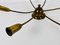 Mid-Century Six-Arm Sputnik Chandelier in Brass, 1960s 5