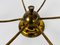 Lampadario Sputnik Mid-Century a sei braccia in ottone, anni '60, Immagine 7