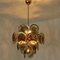 Italian Smoked Glass and Brass Chandelier in style of Vistosi, 1970s 11