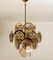 Italian Smoked Glass and Brass Chandelier in style of Vistosi, 1970s, Image 2