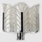 Vintage Glass Leaves Chrome Wall Lights by Carl Fagerlund for Orrefors, 1960s 3