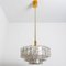 Cylindrical Ice Glass Chandelier from Doria, 1960s, Image 12