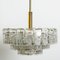 Cylindrical Ice Glass Chandelier from Doria, 1960s 3