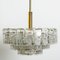 Cylindrical Ice Glass Chandelier from Doria, 1960s, Image 3