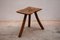 Brutalist Tripod Stool, France, 1930s 4