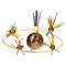 Space Age Brass Multicolored Chandelier in the style of Angelo Lelli, 1959, Image 2