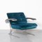 Vintage Lounge Chair in Blue Velour, 1970s, Image 1