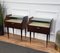 Mid-Century Italian Art Deco Nightstands in Wood, Brass & Glass, 1950s, Set of 2 2