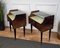 Italienische Mid-Century Art Deco Nachttische aus Holz, Messing & Glas, 1950er, 2er Set 6