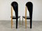 Esszimmerstühle aus Leder & Holz, 1980er, 2er Set 11