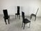 Vintage Black Leather Dining Chairs, 1980s, Set of 4, Image 9