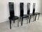 Vintage Black Leather Dining Chairs, 1980s, Set of 4, Image 6