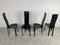 Vintage Black Leather Dining Chairs, 1980s, Set of 4, Image 7
