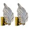 Mid-Century Hand Crafted Murano Glass Leaf Sconces, Italy, 1960s, Set of 2, Image 1