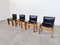 Monk Chairs in Black Leather by Afra and Tobia Scarpa for Molteni, 1970s, Set of 4 2