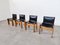 Monk Chairs in Black Leather by Afra and Tobia Scarpa for Molteni, 1970s, Set of 4, Image 2