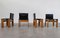 Monk Chairs in Black Leather by Afra and Tobia Scarpa for Molteni, 1970s, Set of 4 6