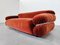 Italian Sesann Sofa in Orange Velvet by Gianfranco Frattini for Cassina, 1970s, Image 5