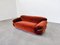 Italian Sesann Sofa in Orange Velvet by Gianfranco Frattini for Cassina, 1970s 4