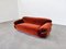 Orangefarbenes italienisches Sesann Sofa von Gianfranco Frattini für Cassina, 1970er 4